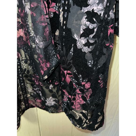 Christopher & Banks Cardigan Jacket X-Large Burnout Velvet Whisigoth Fairy XL - Picture 5 of 9